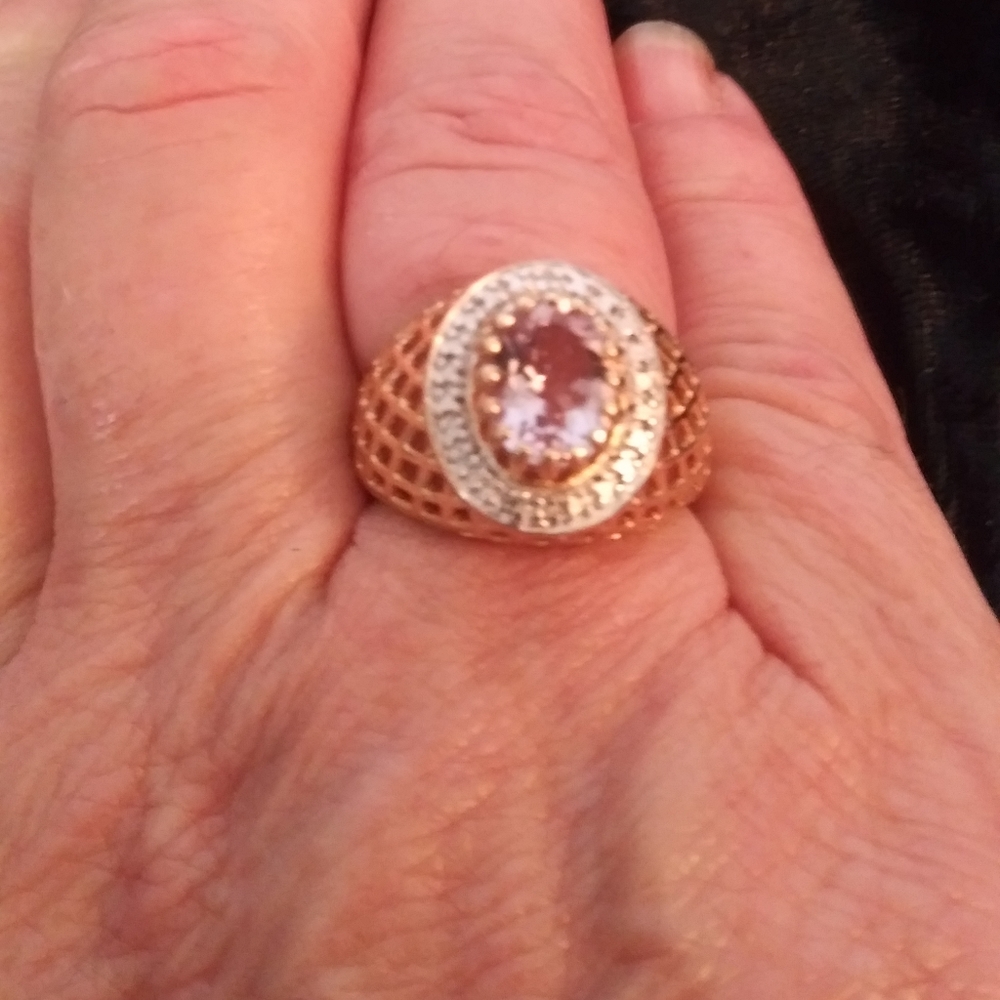 Pink kunzite ring